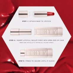 Red Edition Fenty Icon The Case: Semi-Matte Refillable Lipstick -Glisheen Sales Store 2606947 alt02