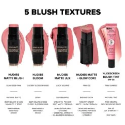 Nudestix NUDIES Matte + Glow Core All Over Face Blush Color -Glisheen Sales Store 2613360cm alt03